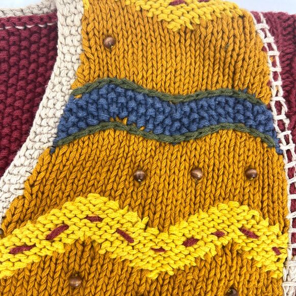 VTG Knitting Needles Knitted by Hand Sweater Size M - Picture 2 of 9